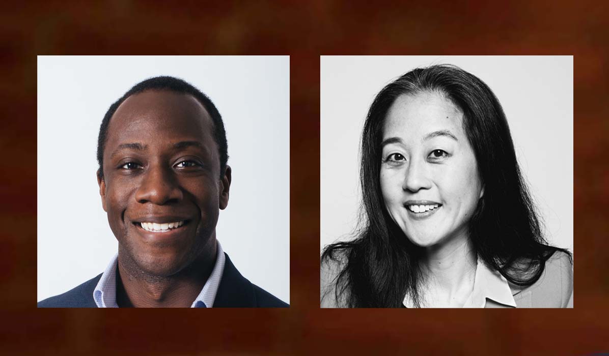 A headshot of both Olivier Kamanda and Sue Suh